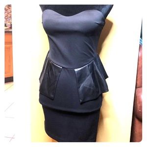 Black Peplum mini dress.
